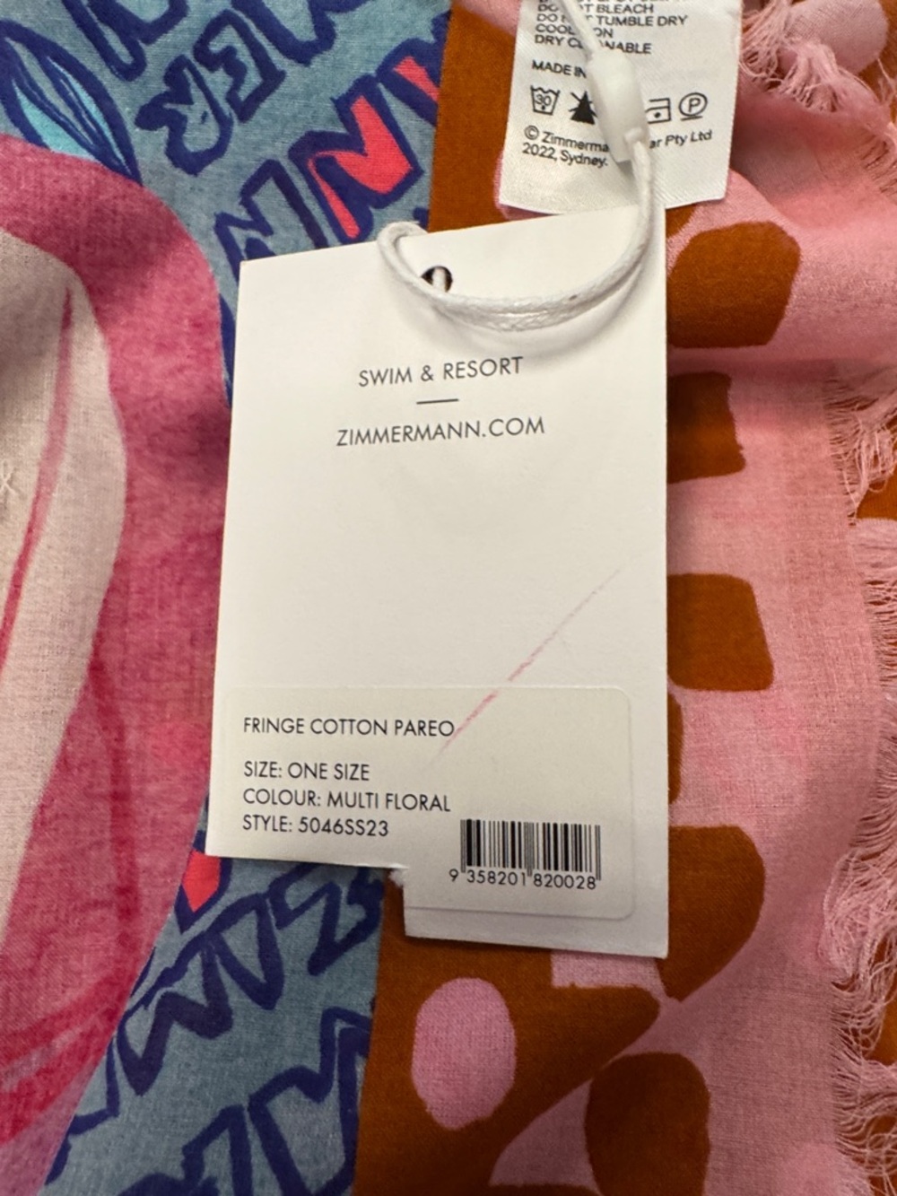 Zimmermann signature Colorful Floral fringe cotton pareo/scarf - Picture 7 of 9